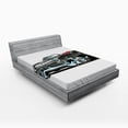 thumbnail image 1 of Ambesonne Cartoon Fitted Sheet, Nostalgic Sports Car, Full Size, Pale Grey Blue, 1 of 2