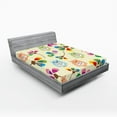 thumbnail image 1 of Ambesonne Cartoon Fitted Sheet, Owls Flowers Room, King Size, Multicolor, 1 of 3