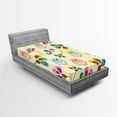 thumbnail image 1 of Ambesonne Cartoon Fitted Sheet, Owls Flowers Room, Twin XL Size, Multicolor, 1 of 3