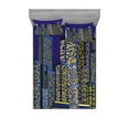 thumbnail image 1 of Ambesonne Cartoon Fitted Sheet & Pillow Sham Set, Cityscape Square Blue, Full, Dark Blue and Yellow, 1 of 2