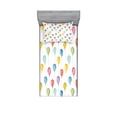 thumbnail image 1 of Ambesonne Cartoon Fitted Sheet & Pillow Sham Set, Colorful Festive Balloons, Twinxl, Multicolor, 1 of 3