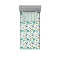 thumbnail image 1 of Ambesonne Cartoon Fitted Sheet & Pillow Sham Set, Dinosaurs Mountains Trees, Twinxl, Multicolor, 1 of 2