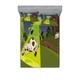 thumbnail image 1 of Ambesonne Cartoon Fitted Sheet & Pillow Sham Set, Farm Cow Alien Comics, Full, Multicolor, 1 of 2