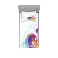 thumbnail image 1 of Ambesonne Cartoon Fitted Sheet & Pillow Sham Set, Fish Sea Theme, Twinxl, Multicolor, 1 of 2