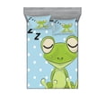 thumbnail image 1 of Ambesonne Cartoon Fitted Sheet & Pillow Sham Set, Frog Prince Polka Dots, Full, Green Blue, 1 of 2