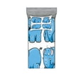 thumbnail image 1 of Ambesonne Cartoon Fitted Sheet & Pillow Sham Set, Funny Motifs, Twin, Pale Blue White, 1 of 3
