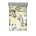 thumbnail image 1 of Ambesonne Cartoon Fitted Sheet & Pillow Sham Set, Hand Drawn Teddy Bear, Full, Beige Black, 1 of 2