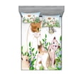 thumbnail image 1 of Ambesonne Cartoon Fitted Sheet & Pillow Sham Set, Happy Kittens, Queen, Multicolor, 1 of 2