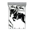 thumbnail image 1 of Ambesonne Cartoon Fitted Sheet & Pillow Sham Set, Jockey Girl Jumping, Full, White Charcoal Grey, 1 of 2
