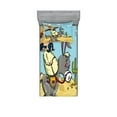 thumbnail image 1 of Ambesonne Cartoon Fitted Sheet & Pillow Sham Set, Mexican Man on a Donkey, Twinxl, Multicolor, 1 of 3
