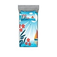 thumbnail image 1 of Ambesonne Cartoon Fitted Sheet & Pillow Sham Set, Oleanders and Sailboat, Twinxl, Blue Orange White, 1 of 2