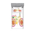thumbnail image 1 of Ambesonne Cartoon Fitted Sheet & Pillow Sham Set, Pink Bike Floral Ornament, Twin, Pink Yellow, 1 of 2