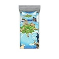 thumbnail image 1 of Ambesonne Cartoon Fitted Sheet & Pillow Sham Set, Pirate Island Skull, Twin, Multicolor, 1 of 2