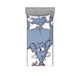 thumbnail image 1 of Ambesonne Cartoon Fitted Sheet & Pillow Sham Set, Rabbit Mascot Animal, Twinxl, Grey Pink White, 1 of 2