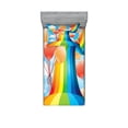 thumbnail image 1 of Ambesonne Cartoon Fitted Sheet & Pillow Sham Set, Rainbow Romantic Hearts, Twinxl, Multicolor, 1 of 2