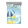 thumbnail image 1 of Ambesonne Cartoon Fitted Sheet & Pillow Sham Set, Seagull at Beach, Full, Multicolor, 1 of 2