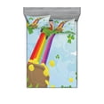 thumbnail image 1 of Ambesonne Cartoon Fitted Sheet & Pillow Sham Set, Shamrock, Queen, Multicolor, 1 of 2