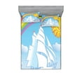 thumbnail image 1 of Ambesonne Cartoon Fitted Sheet & Pillow Sham Set, Ship Rainbow, Full, Multicolor, 1 of 2