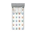 thumbnail image 1 of Ambesonne Cartoon Fitted Sheet & Pillow Sham Set, Smiling Cat Muzzle, Twinxl, Multicolor, 1 of 2