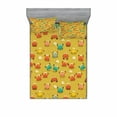 thumbnail image 1 of Ambesonne Cartoon Fitted Sheet & Pillow Sham Set, Star and Shells Pattern, Full, Pale Coffee, 1 of 2