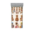 thumbnail image 1 of Ambesonne Cartoon Fitted Sheet & Pillow Sham Set, Teddy Bear Design, Twinxl, Chocolate Cream, 1 of 2