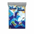 thumbnail image 1 of Ambesonne Cartoon Fitted Sheet & Pillow Sham Set, Whale Fish Rabbit Sun, Full, Multicolor, 1 of 2