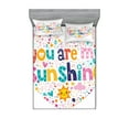 thumbnail image 1 of Ambesonne Cartoon Fitted Sheet & Pillow Sham Set, Words with Heart Shapes, Queen, Multicolor, 1 of 3