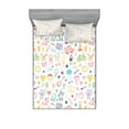 thumbnail image 1 of Ambesonne Cartoon Fitted Sheet & Pillow Sham Set, like Drawing, Calking, Multicolor, 1 of 2