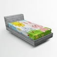 thumbnail image 1 of Ambesonne Cartoon Fitted Sheet, Rabbit in Garden, Twin Size, Multicolor, 1 of 2