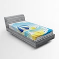 thumbnail image 1 of Ambesonne Cartoon Fitted Sheet, Seagull at Beach, Twin Size, Multicolor, 1 of 2