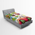 thumbnail image 1 of Ambesonne Cartoon Fitted Sheet, Train Car Airplane Print, Twin Size, Multicolor, 1 of 2