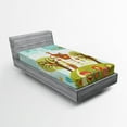 thumbnail image 1 of Ambesonne Cartoon Fitted Sheet, Words, Twin Size, Multicolor, 1 of 3