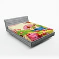 thumbnail image 1 of Ambesonne Cartoon Fitted Sheet, Yummy Donuts Land, Queen Size, Multicolor, 1 of 3