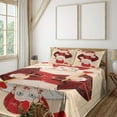 thumbnail image 1 of Ambesonne Cartoon Fitted & Top Sheet Set with Shams, Queen Cards, Red Brown Ecru, 1 of 5