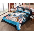 thumbnail image 1 of Ambesonne Cartoon Fitted & Top Sheet Set with Shams, Wonderland Tale, Multicolor, 1 of 5