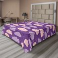 thumbnail image 1 of Ambesonne Cartoon Flat Sheet, Clouds and Paint Splash, King Size, Violet and Pale Salmon, 1 of 1