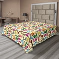 thumbnail image 1 of Ambesonne Cartoon Flat Sheet, Colorful Motorcycles, Queen Size, Blue Yellow, 1 of 1