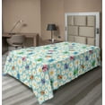 thumbnail image 1 of Ambesonne Cartoon Flat Sheet, Daisies and Ladybugs, Twin Size, Multicolor, 1 of 1