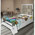 thumbnail image 1 of Ambesonne Cartoon Flat Sheet, Doodle Like Design, Twin Size, Multicolor, 1 of 1