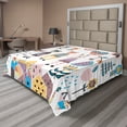 thumbnail image 1 of Ambesonne Cartoon Flat Sheet, Fox Bunny and Bear, Queen Size, Multicolor, 1 of 1
