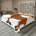 thumbnail image 1 of Ambesonne Cartoon Flat Sheet, Funny Moose or Elk Smiling, Full Size, Cinnamon White, 1 of 1