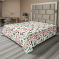 thumbnail image 1 of Ambesonne Cartoon Flat Sheet, Happy Colorful Nature, Queen Size, Multicolor, 1 of 1