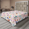 thumbnail image 1 of Ambesonne Cartoon Flat Sheet, Hearts Musical Notes, Queen Size, Multicolor, 1 of 1