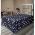 thumbnail image 1 of Ambesonne Cartoon Flat Sheet, Owls Starry Night, Twin Size, Indigo and Multicolor, 1 of 1