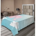 thumbnail image 1 of Ambesonne Cartoon Flat Sheet, Pink Happiness, Twin Size, Pale Pink Pale Blue, 1 of 1
