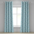 thumbnail image 1 of Ambesonne Cartoon Grommet Curtain, AMusing Cat with Yarn, 50" x 96", Cream Blue, 1 of 6