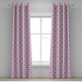 thumbnail image 1 of Ambesonne Cartoon Grommet Curtain, Checkered Pattern Owls Art, 50" x 72", Purple and Pink, 1 of 6