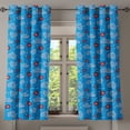 thumbnail image 1 of Ambesonne Cartoon Grommet Curtain, Ladybugs Hearts Clouds, 50" x 54", Blue Red, 1 of 6