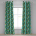 thumbnail image 1 of Ambesonne Cartoon Grommet Curtain, Puffy Clouds Funk Art, 50" x 84", Multicolor, 1 of 6