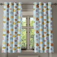 thumbnail image 1 of Ambesonne Cartoon Grommet Curtain, Sun Ribbon Teddy Bear Art, 50" x 54", Pale Blue Cinnamon, 1 of 6